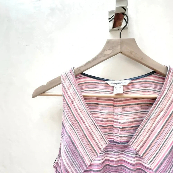 Tommy Bahama || 100% Linen Tropical Shift Dress Side Pockets XS - Picture 4 of 10